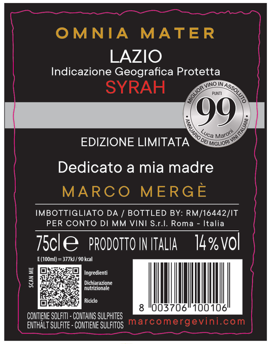 OMNIA MATER - SYRAH LAZIO IGP