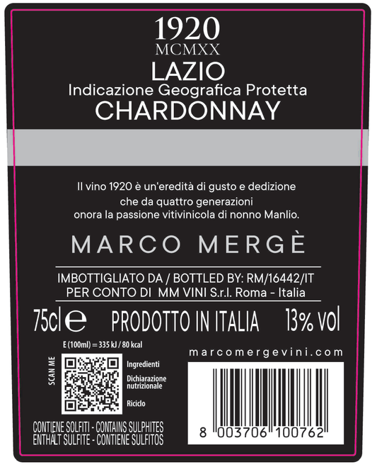 MCMXX-1920 - CHARDONNAY LAZIO IGP