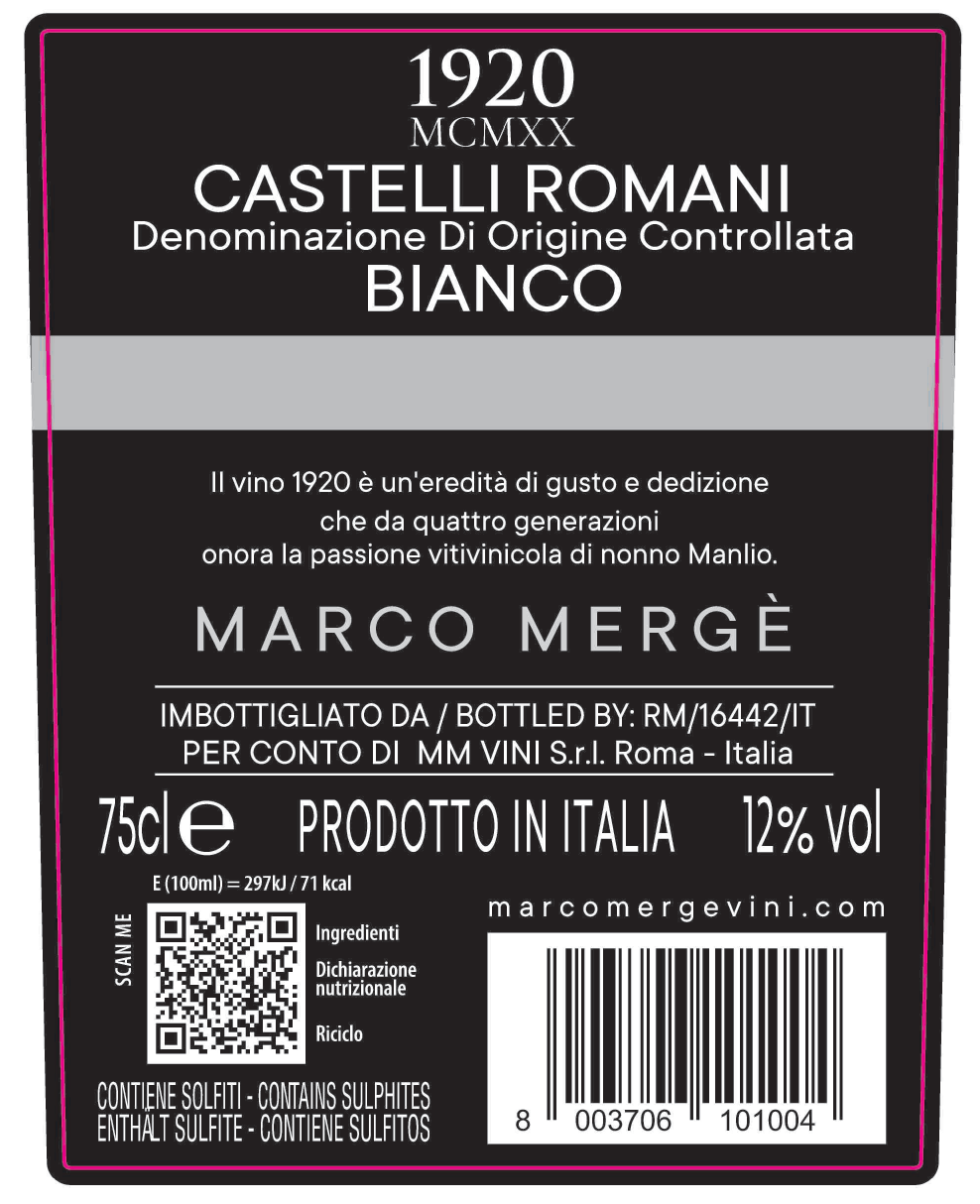 MCMXX-1920 - CASTELLI ROMANI WHITE DOC