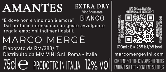 AMANTES - VINO SPUMANTE DI QUALITA' EXTRA DRY