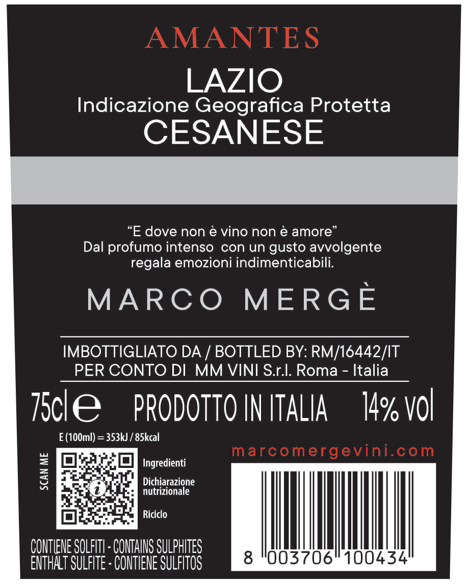 AMANTES - CESANESE LAZIO IGP